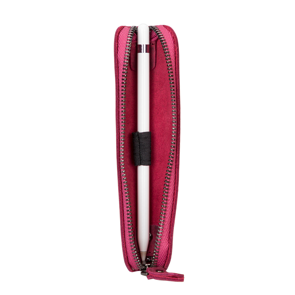 Pink Luxury Apple Pencil Leather Case with Zipper - Hardiston - 3