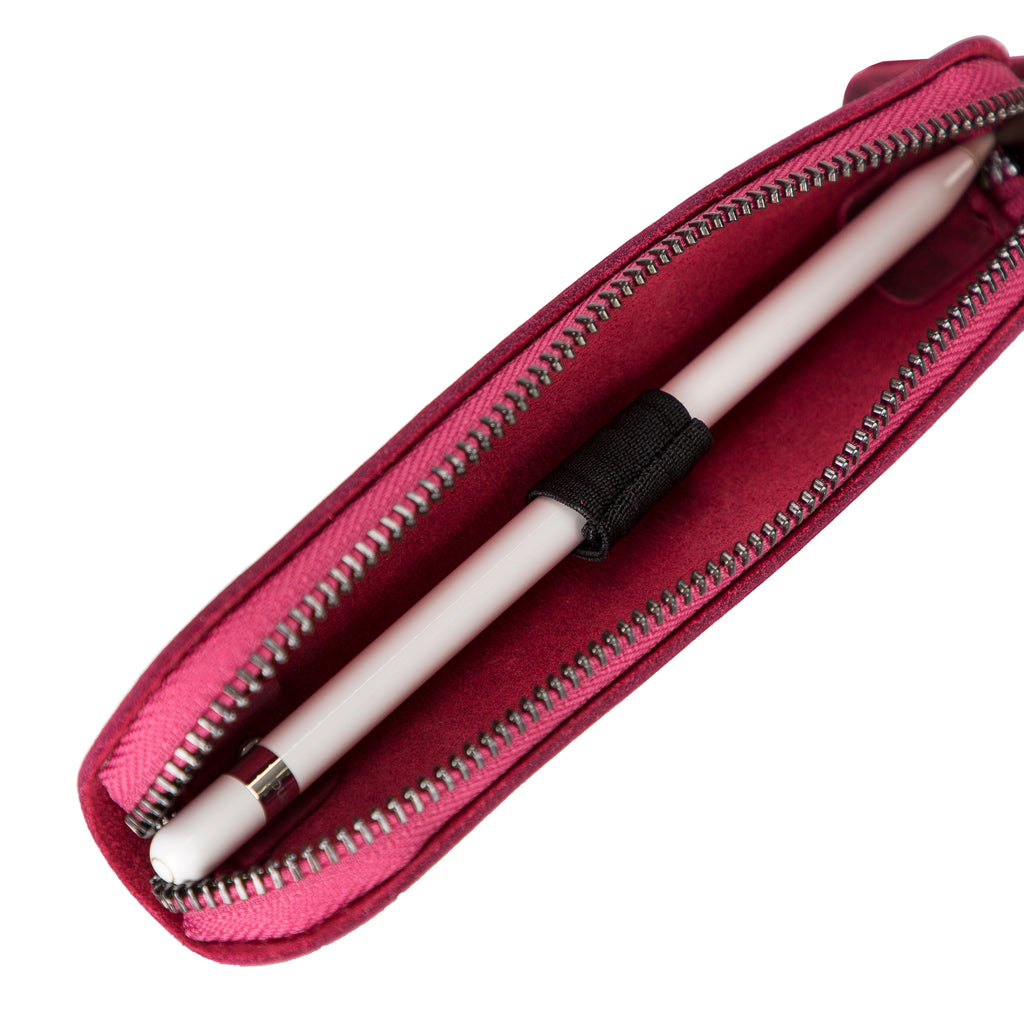 Pink Luxury Apple Pencil Leather Case with Zipper - Hardiston - 4