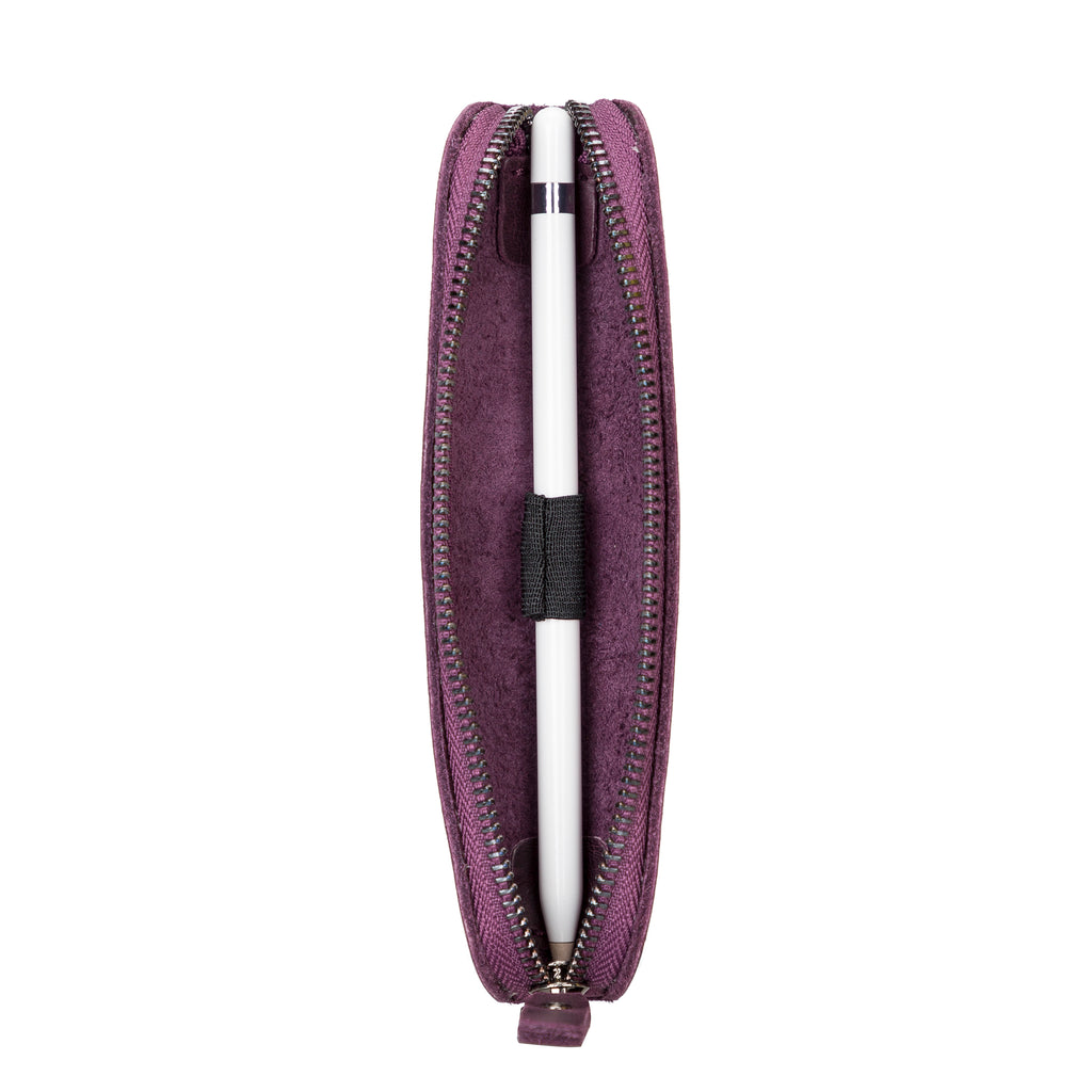 Purple Luxury Apple Pencil Leather Case with Zipper - Hardiston - 3