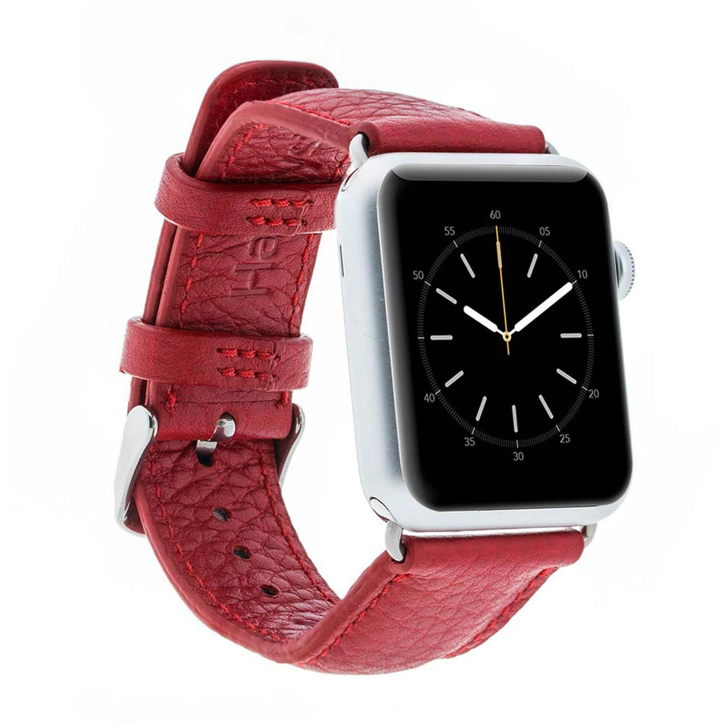 Red Leather Apple Watch Band or Strap 38mm, 40mm, 42mm, 44mm for All Series - Venito - Leather - 1