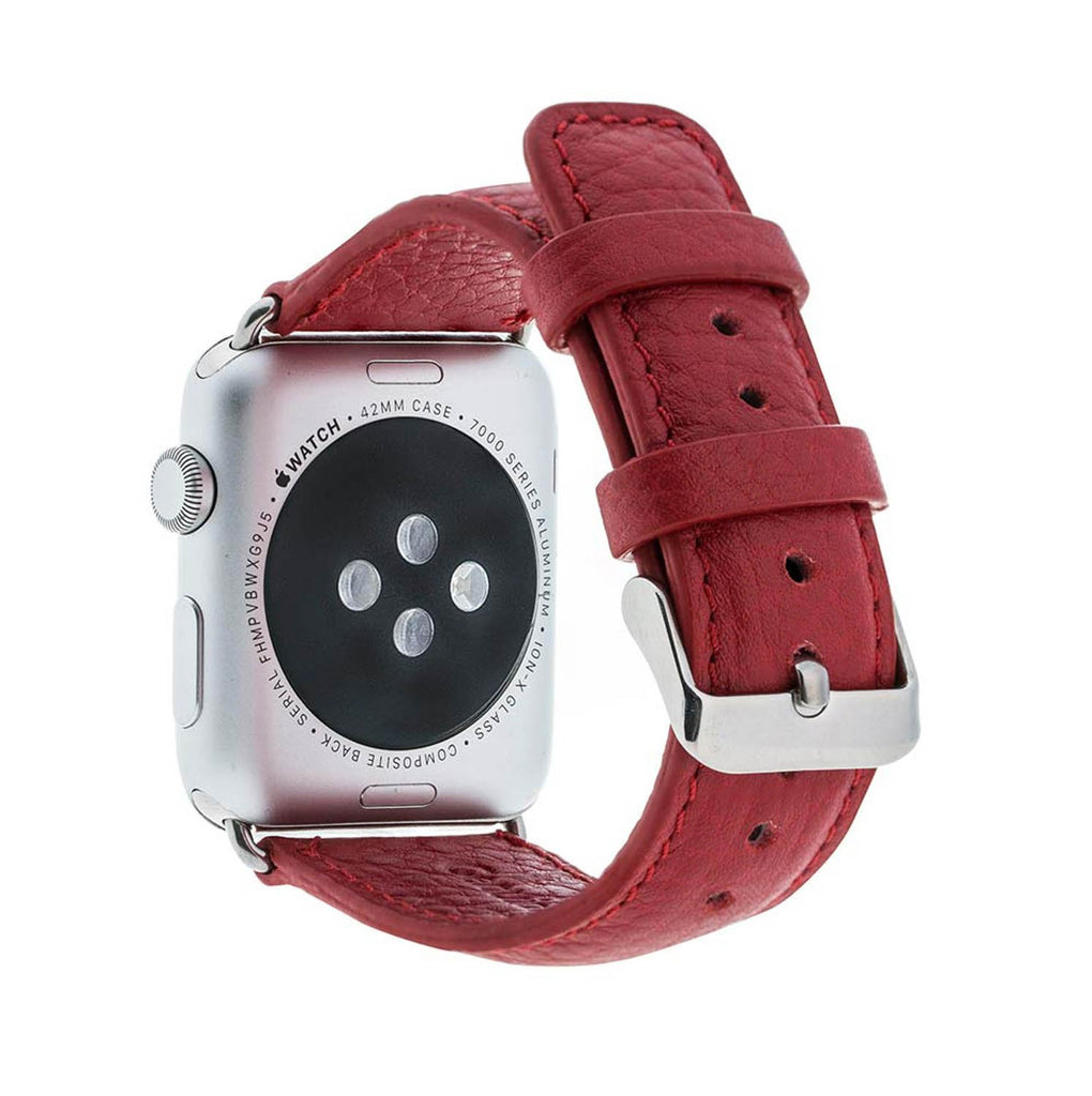 Red Leather Apple Watch Band or Strap 38mm, 40mm, 42mm, 44mm for All Series - Venito - Leather - 2