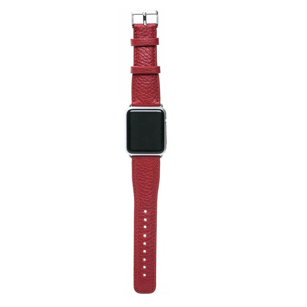 Red Leather Apple Watch Band or Strap 38mm, 40mm, 42mm, 44mm for All Series - Venito - Leather - 6