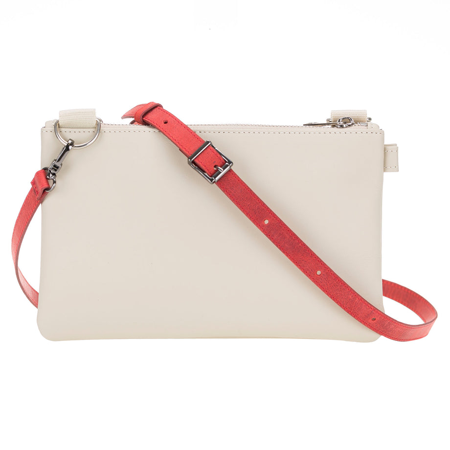 Leather Cross-body Strap Wristlet bag with Metal Clip - Hardiston