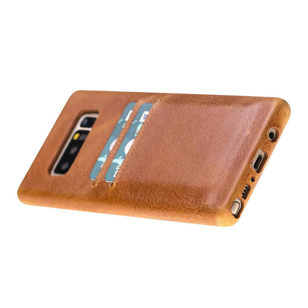 Samsung Galaxy Note8 Amber Leather Snap-On Card Holder Case with S Pen - Hardiston - 4