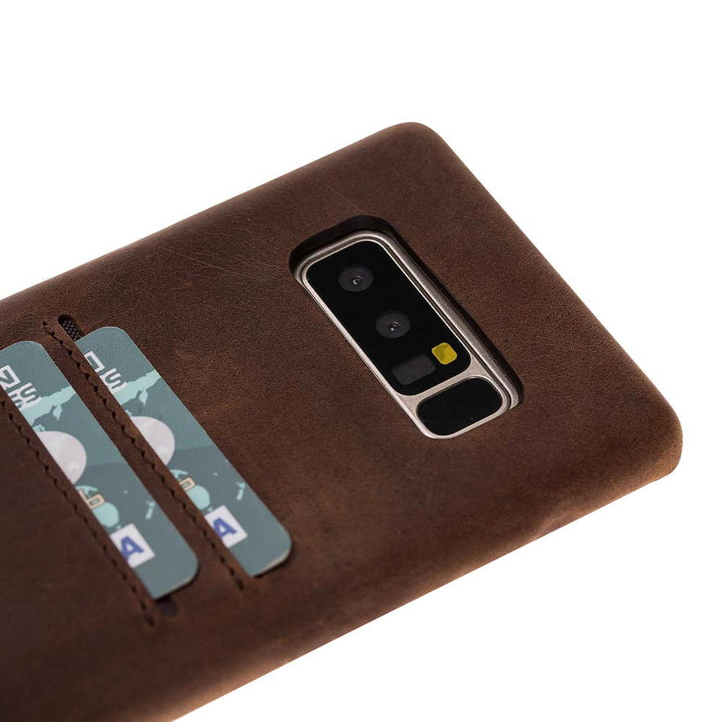 Samsung Galaxy Note8 Brown Leather Snap-On Card Holder Case with S Pen - Hardiston - 7