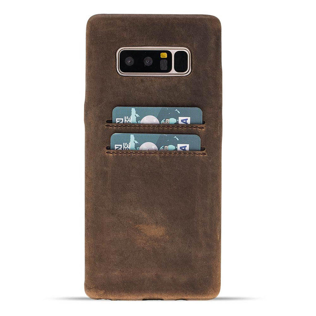 Samsung Galaxy Note8 Camel Leather Snap-On Card Holder Case with S Pen - Hardiston - 1