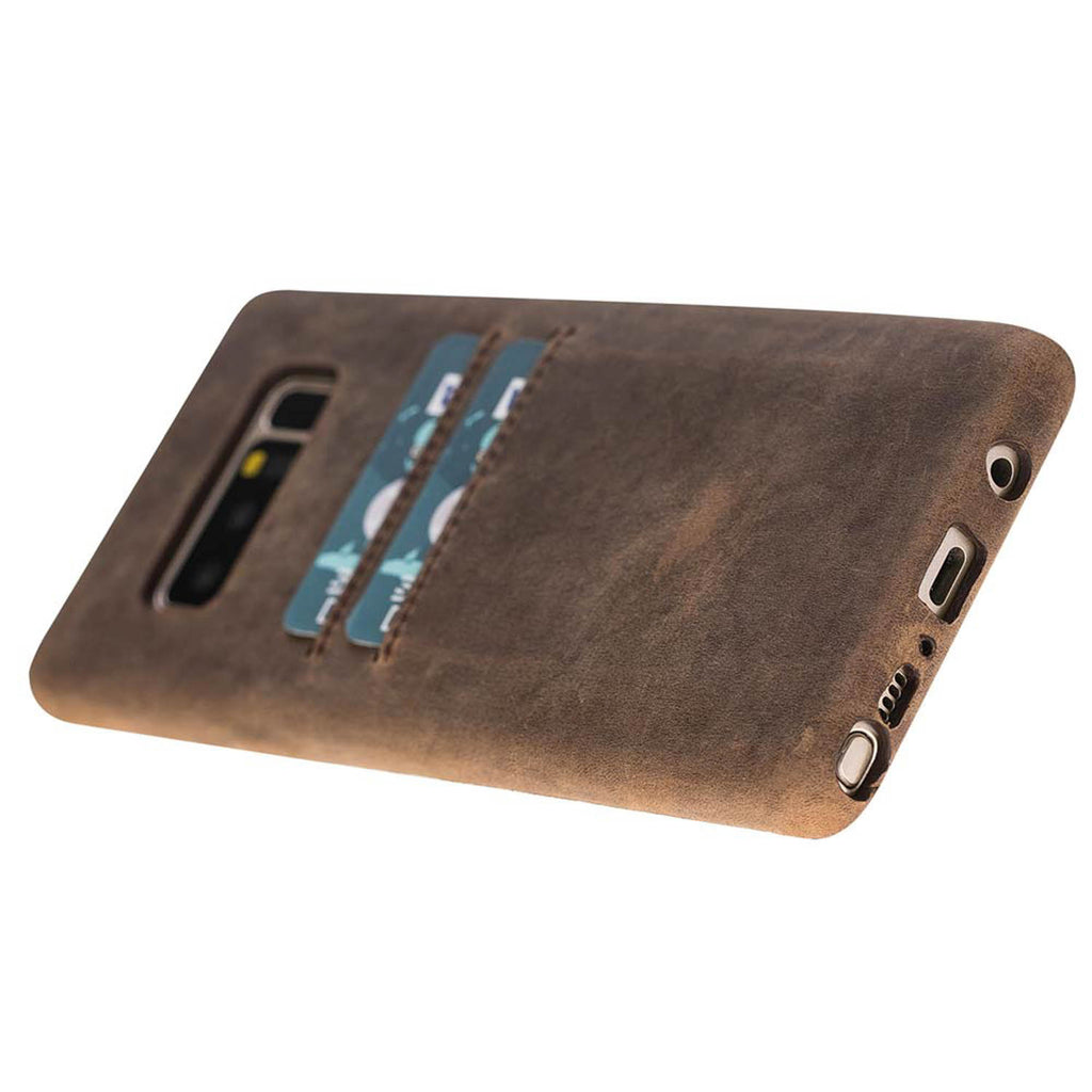 Samsung Galaxy Note8 Camel Leather Snap-On Card Holder Case with S Pen - Hardiston - 4