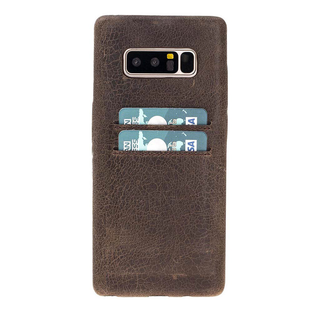 Samsung Galaxy Note8 Mocha Leather Snap-On Card Holder Case with S Pen - Hardiston - 1