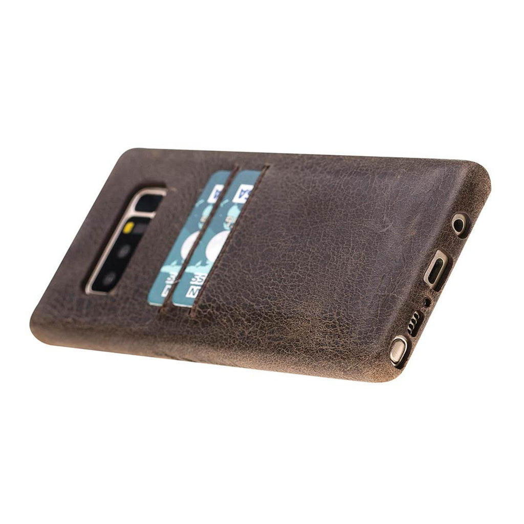 Samsung Galaxy Note8 Mocha Leather Snap-On Card Holder Case with S Pen - Hardiston - 4