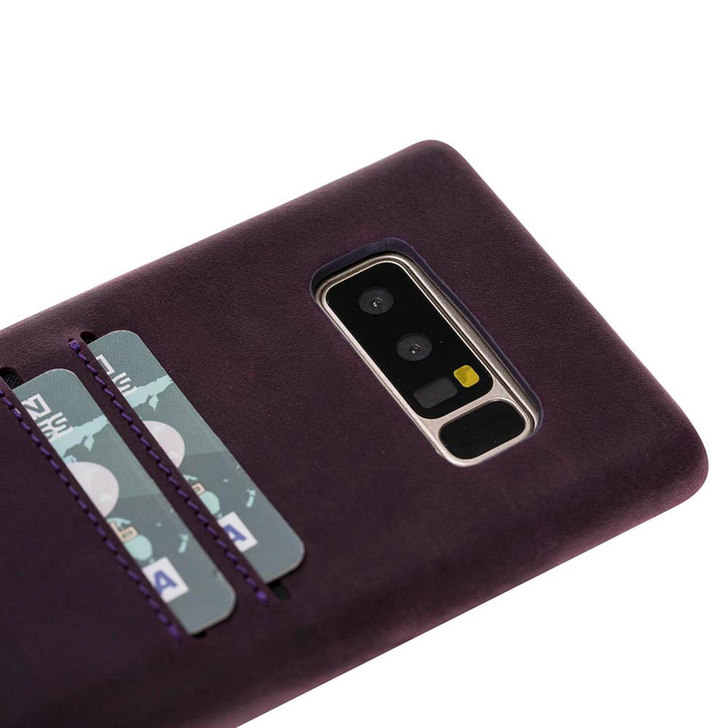 Samsung Galaxy Note8 Purple Leather Snap-On Card Holder Case with S Pen - Hardiston - 7