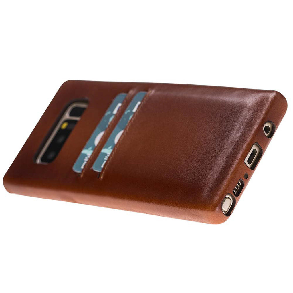 Samsung Galaxy Note8 Russet Leather Snap-On Card Holder Case with S Pen - Hardiston - 4