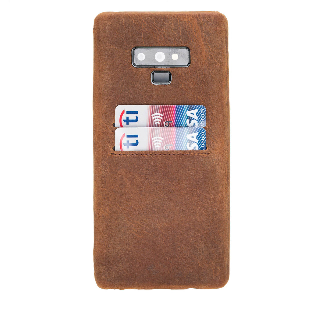 Samsung Galaxy Note9 Brown Leather Snap-On Card Holder Case with S Pen - Hardiston - 1