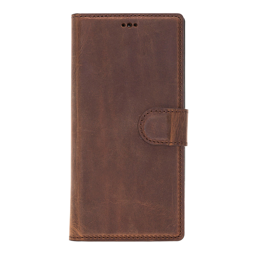 Samsung Galaxy Note 10 Brown Leather 2-in-1 Card Holder Wallet Case with S Pen - Hardiston - 3