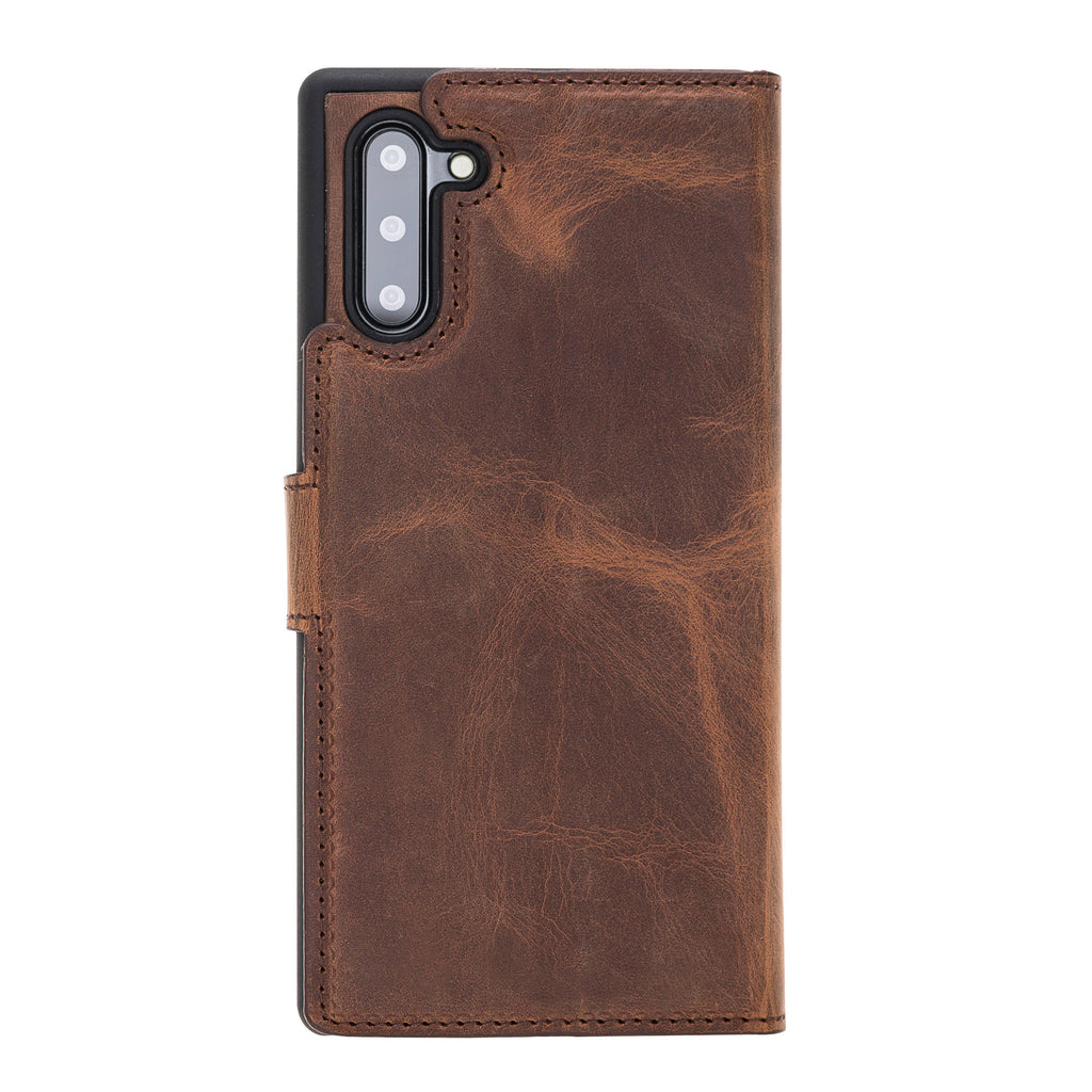 Samsung Galaxy Note 10 Brown Leather 2-in-1 Card Holder Wallet Case with S Pen - Hardiston - 4