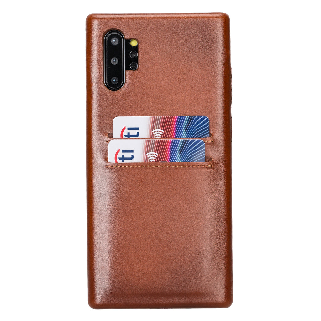 Samsung Galaxy Note 10 Plus Russet Leather Snap-On Card Holder Case with S Pen - Hardiston - 1