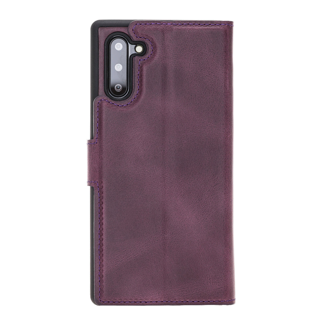 Samsung Galaxy Note 10 Purple Leather 2-in-1 Card Holder Wallet Case with S Pen - Hardiston - 4