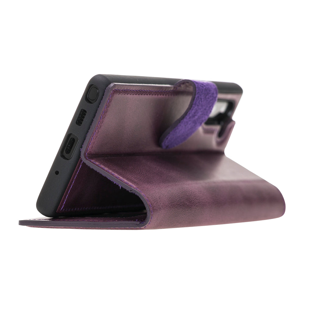 Samsung Galaxy Note 10 Purple Leather 2-in-1 Card Holder Wallet Case with S Pen - Hardiston - 6