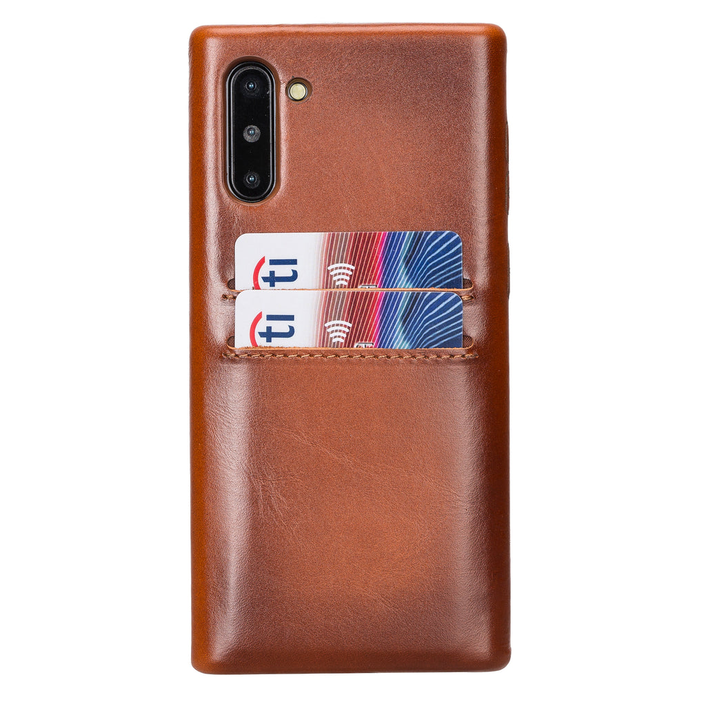 Samsung Galaxy Note 10 Russet Leather Snap-On Card Holder Case with S Pen - Hardiston - 1