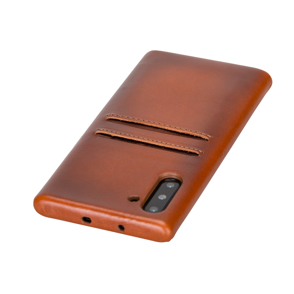 Samsung Galaxy Note 10 Russet Leather Snap-On Card Holder Case with S Pen - Hardiston - 5