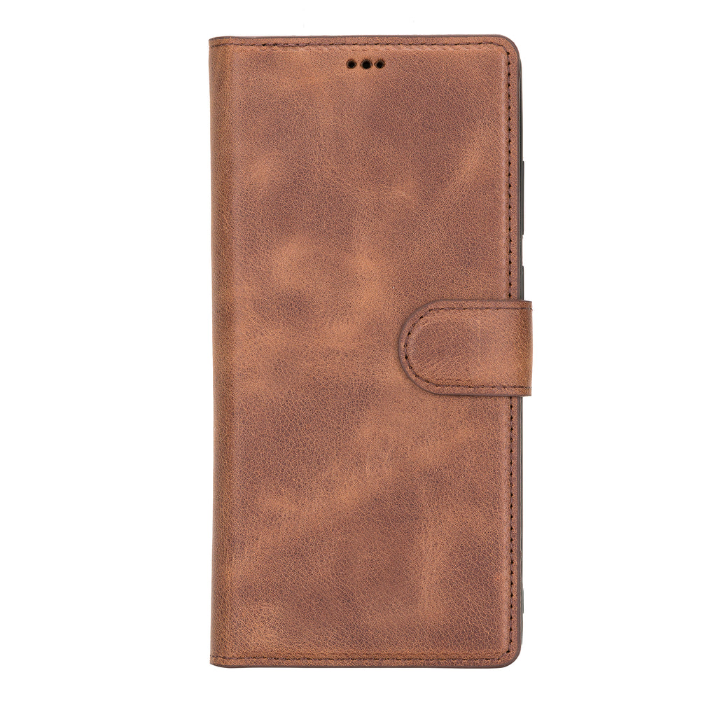 Samsung Galaxy Note 20 Brown Leather 2-in-1 Card Holder Wallet Case with S Pen - Hardiston - 3
