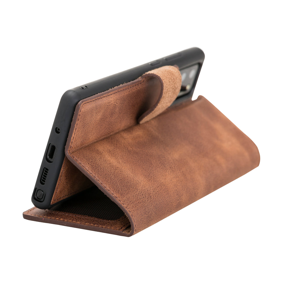 Samsung Galaxy Note 20 Brown Leather 2-in-1 Card Holder Wallet Case with S Pen - Hardiston - 7
