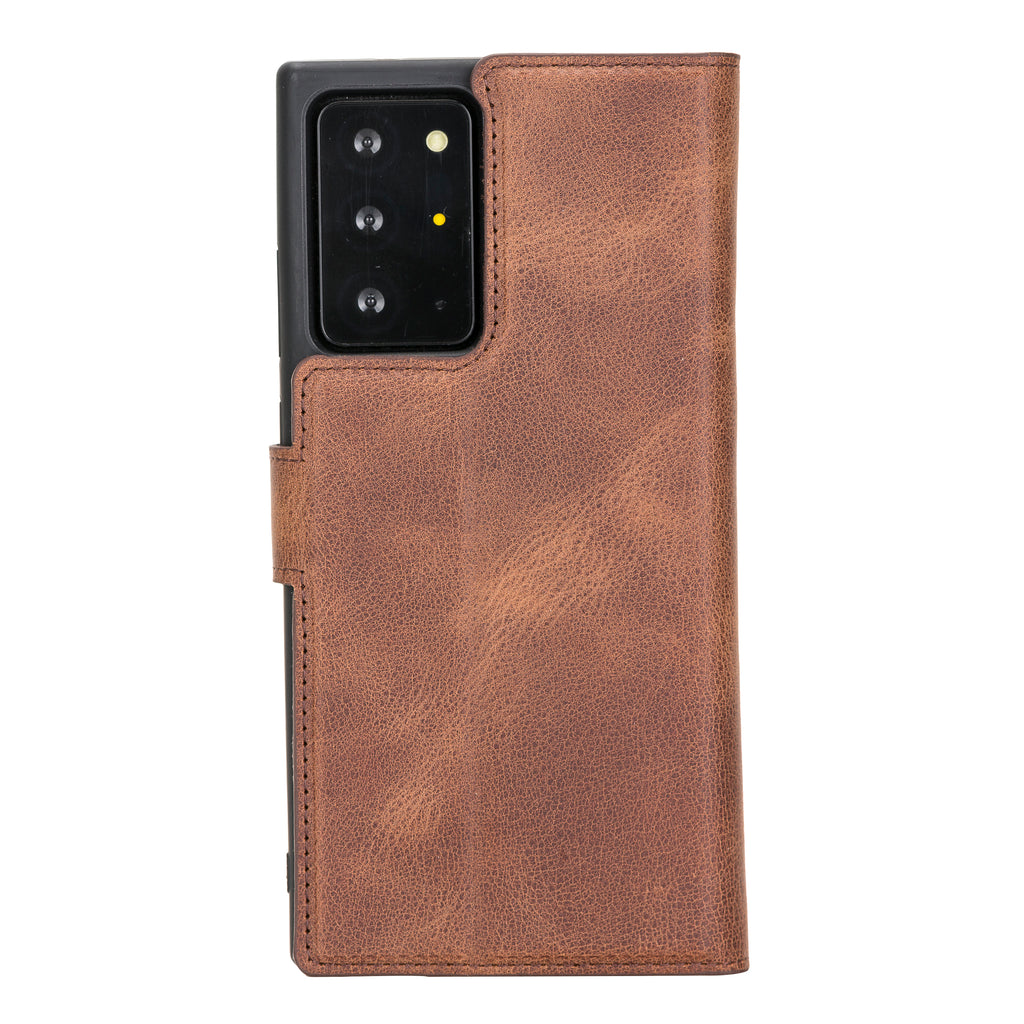 Samsung Galaxy Note 20 Plus Brown Leather 2-in-1 Card Holder Wallet Case with S Pen - Hardiston - 4