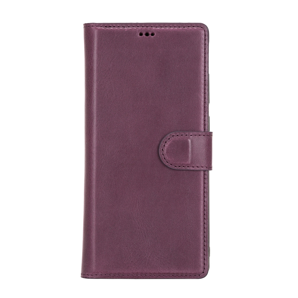 Samsung Galaxy Note 20 Plus Purple Leather 2-in-1 Card Holder Wallet Case with S Pen - Hardiston - 3