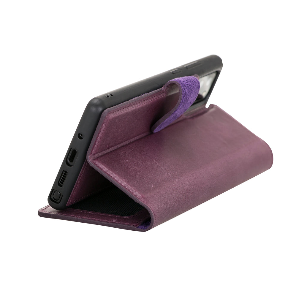 Samsung Galaxy Note 20 Plus Purple Leather 2-in-1 Card Holder Wallet Case with S Pen - Hardiston - 7