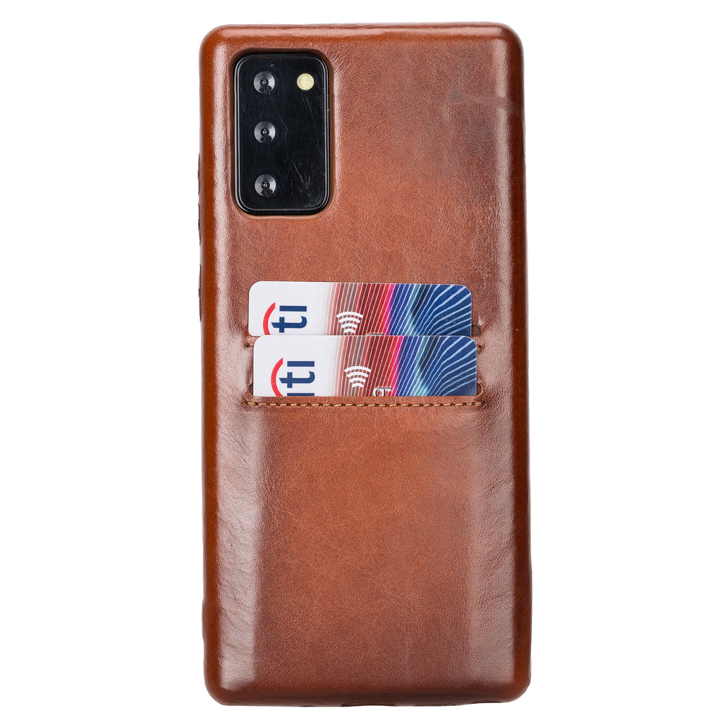 Samsung Galaxy Note 20 Plus Russet Leather Snap-On Card Holder Case with S Pen - Hardiston - 1