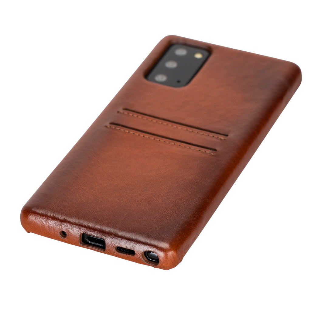 Samsung Galaxy Note 20 Plus Russet Leather Snap-On Card Holder Case with S Pen - Hardiston - 4