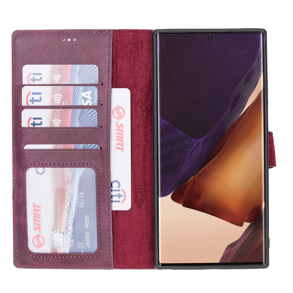 Samsung Galaxy Note 20 Ultra Purple Leather 2-in-1 Card Holder Wallet Case with S Pen - Hardiston - 2