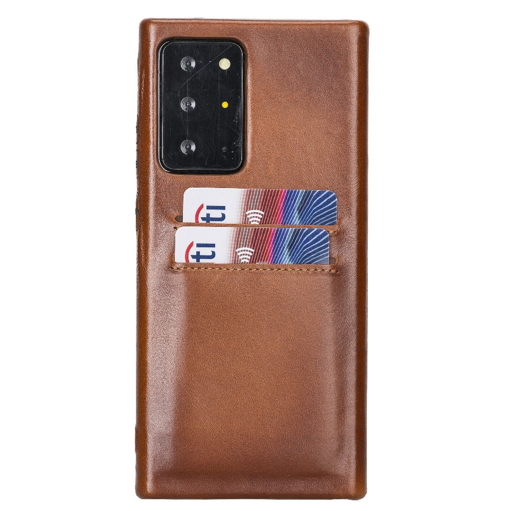 Samsung Galaxy Note 20 Ultra Russet Leather Snap-On Card Holder Case with S Pen - Hardiston - 1