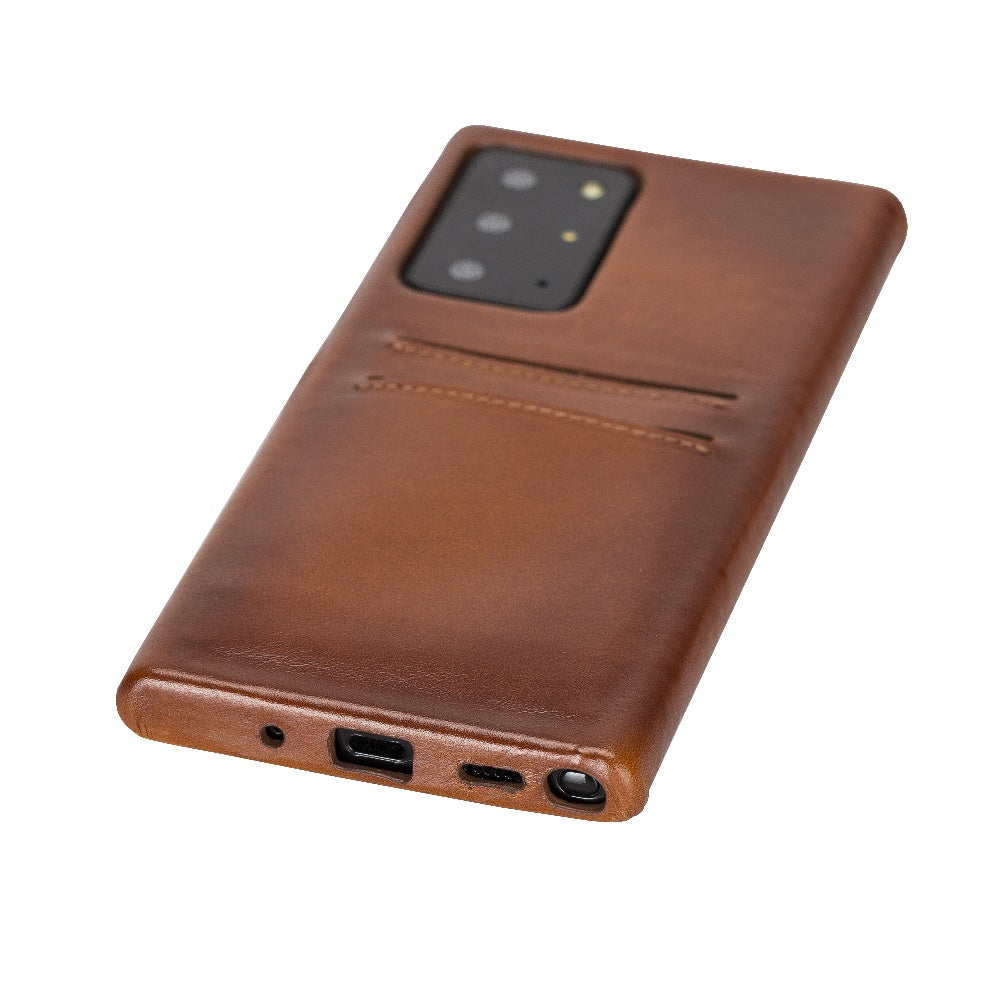 Samsung Galaxy Note 20 Ultra Russet Leather Snap-On Card Holder Case with S Pen - Hardiston - 4