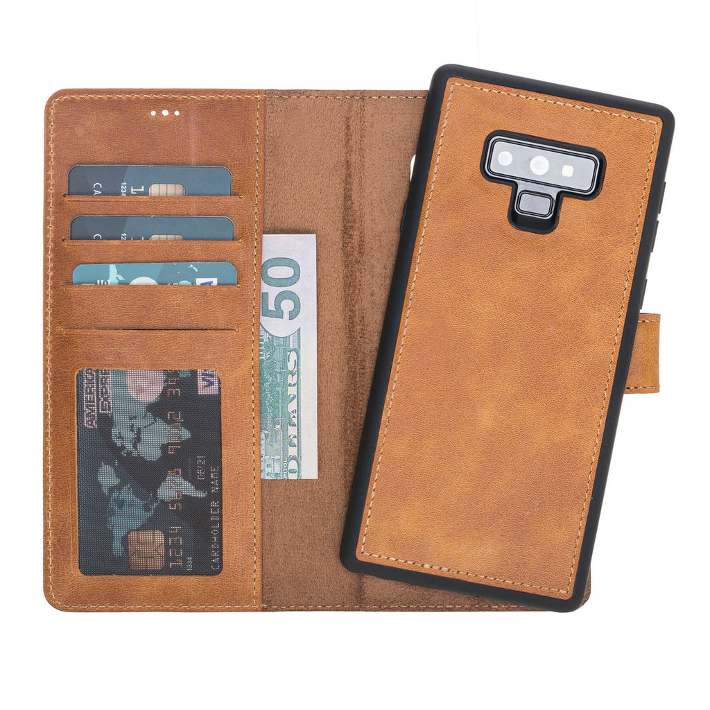 Samsung Galaxy Note 9 Amber Leather 2-in-1 Card Holder Wallet Case with S Pen - Hardiston - 1