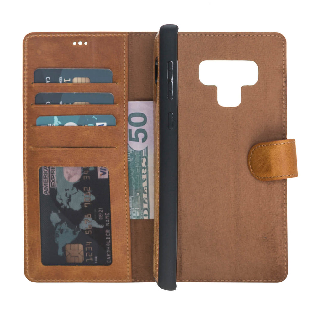 Samsung Galaxy Note 9 Amber Leather 2-in-1 Card Holder Wallet Case with S Pen - Hardiston - 3