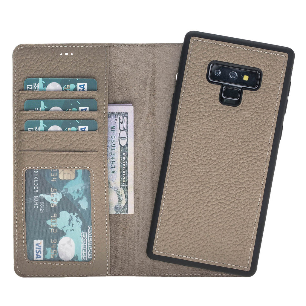 Samsung Galaxy Note 9 Beige Leather 2-in-1 Card Holder Wallet Case with S Pen - Hardiston - 1