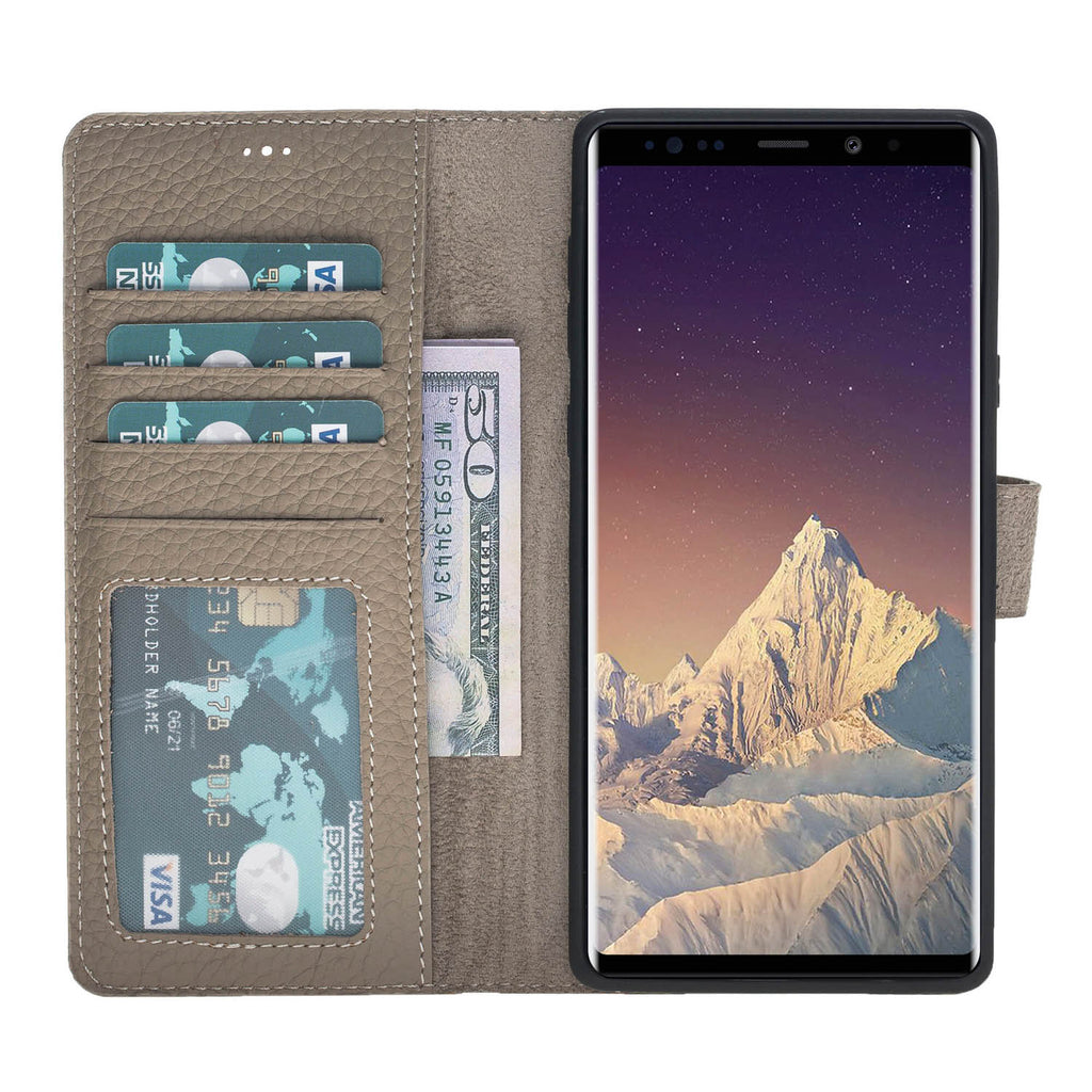 Samsung Galaxy Note 9 Beige Leather 2-in-1 Card Holder Wallet Case with S Pen - Hardiston - 2