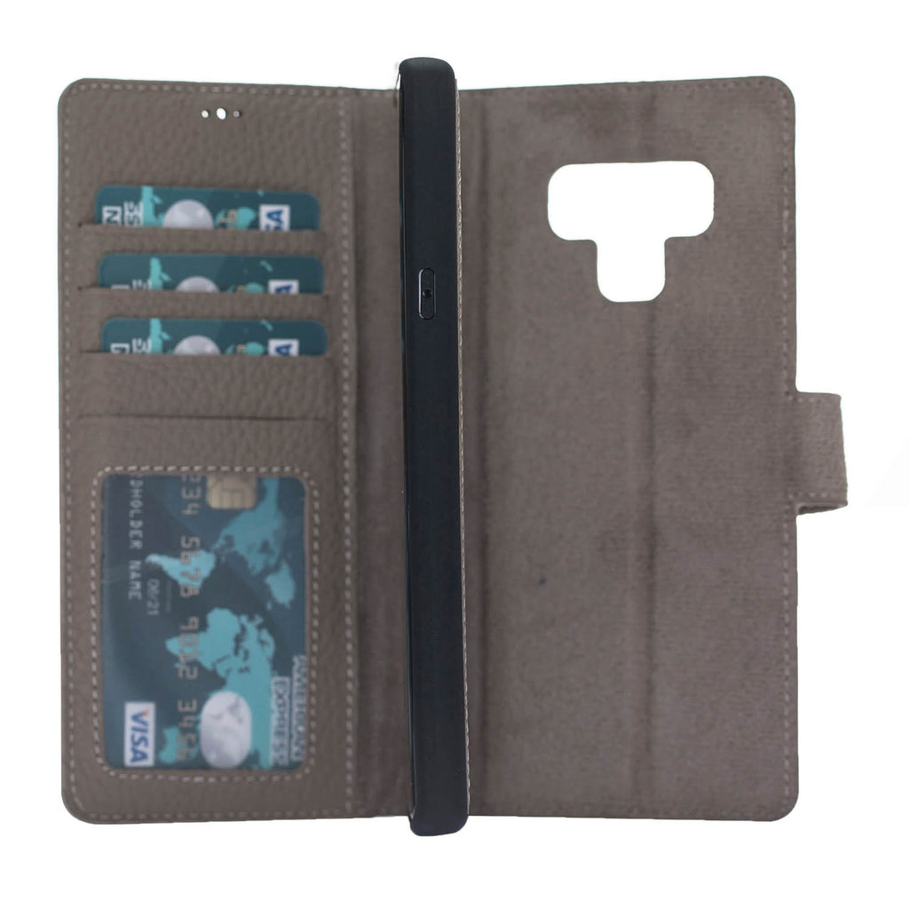 Samsung Galaxy Note 9 Beige Leather 2-in-1 Card Holder Wallet Case with S Pen - Hardiston - 3