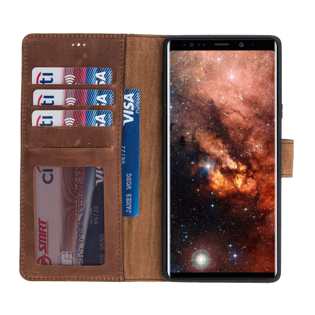 Samsung Galaxy Note 9 Brown Leather 2-in-1 Card Holder Wallet Case with S Pen - Hardiston - 2