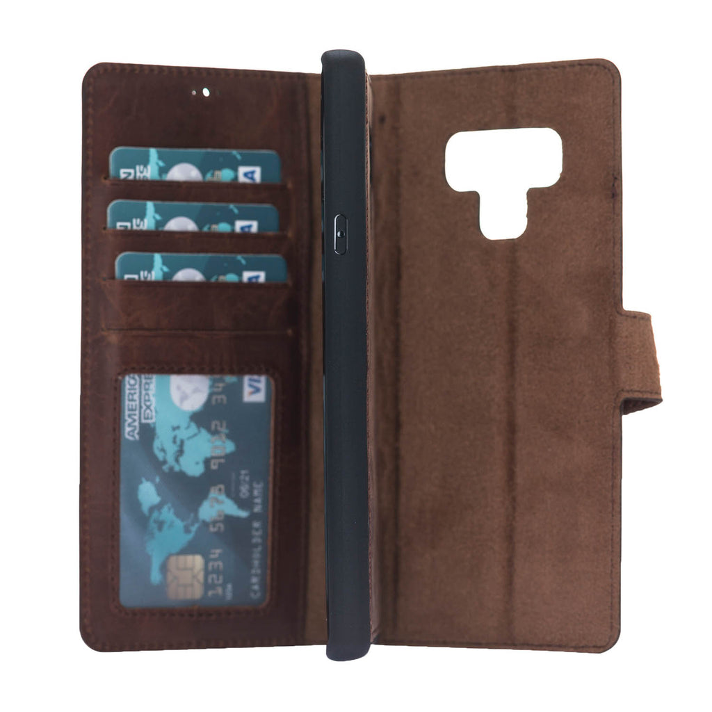 Samsung Galaxy Note 9 Brown Leather 2-in-1 Card Holder Wallet Case with S Pen - Hardiston - 3