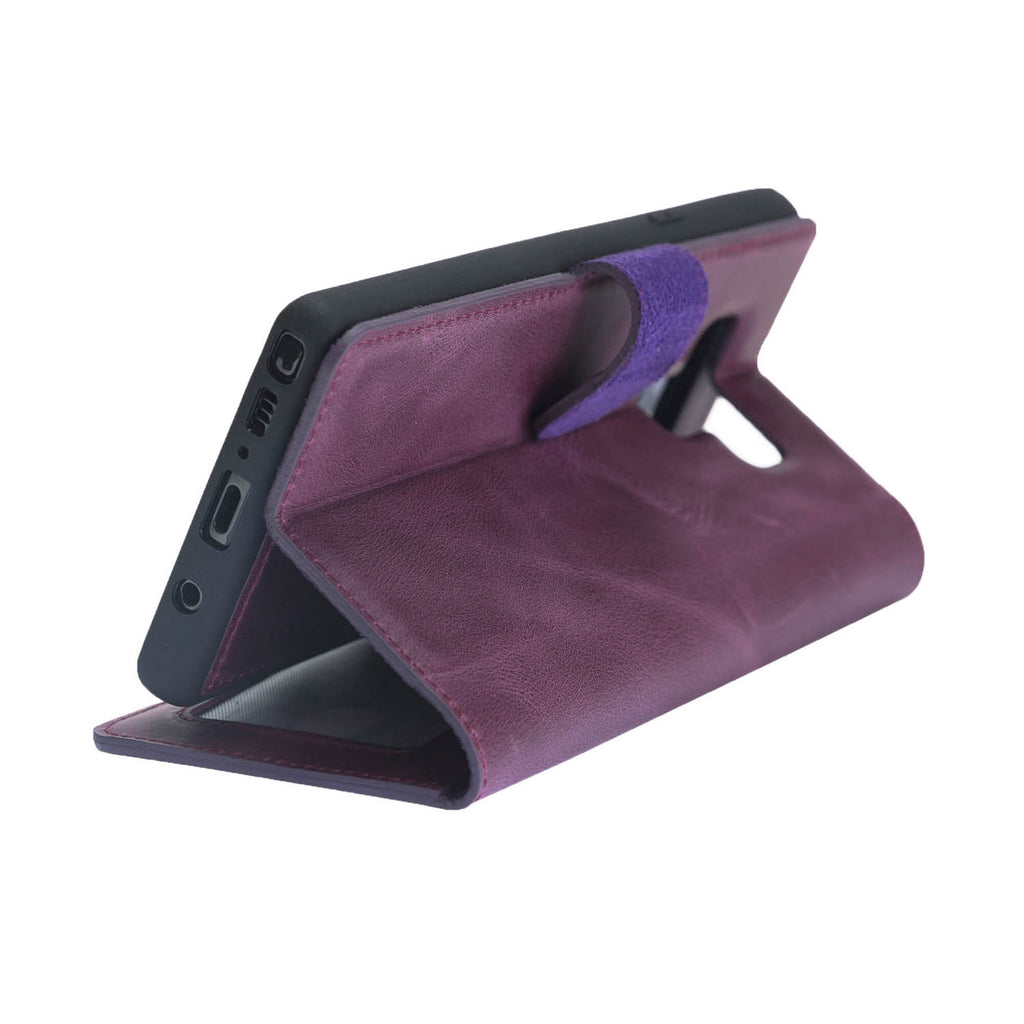 Samsung Galaxy Note 9 Purple Leather 2-in-1 Card Holder Wallet Case with S Pen - Hardiston - 8
