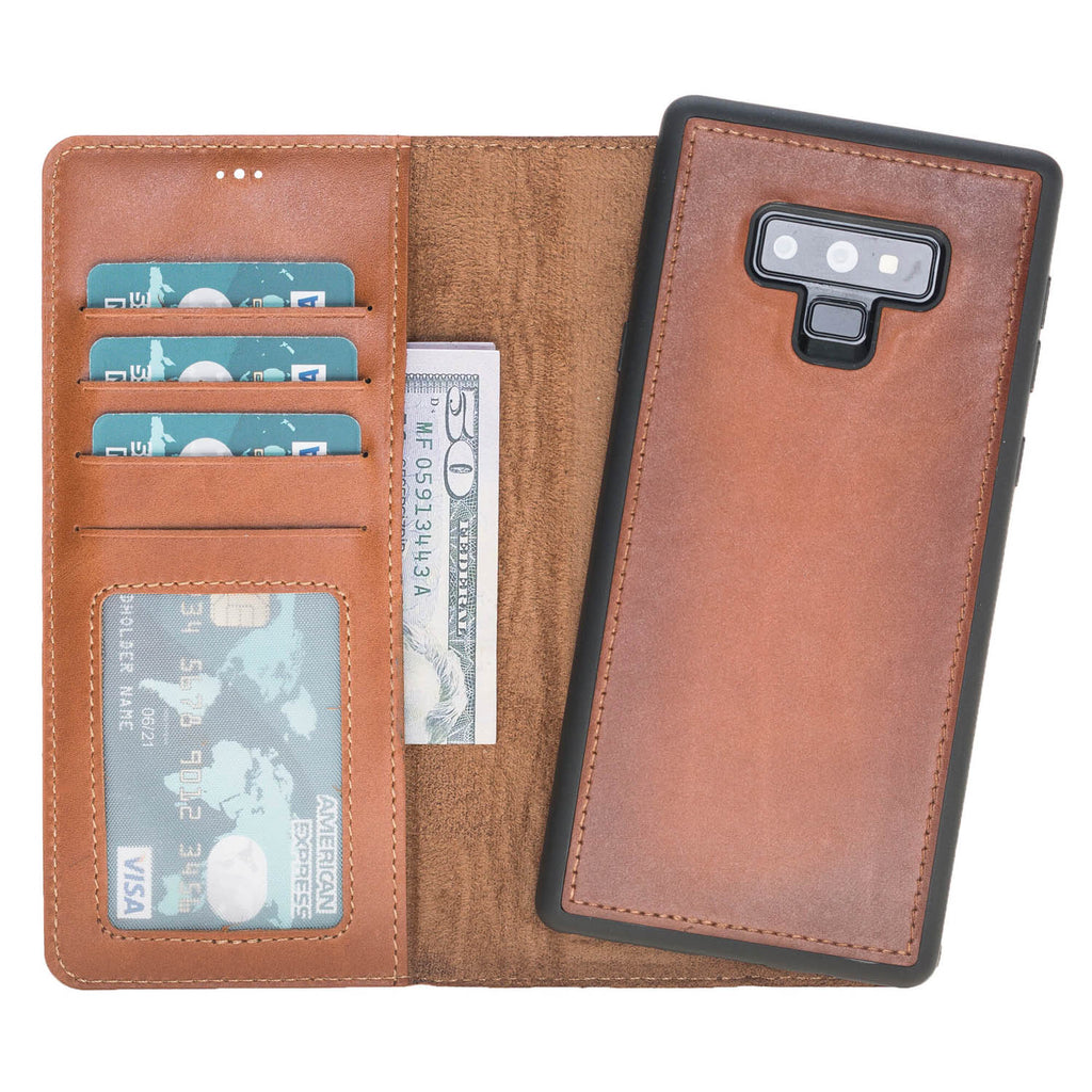 Samsung Galaxy Note 9 Russet Leather 2-in-1 Card Holder Wallet Case with S Pen - Hardiston - 1