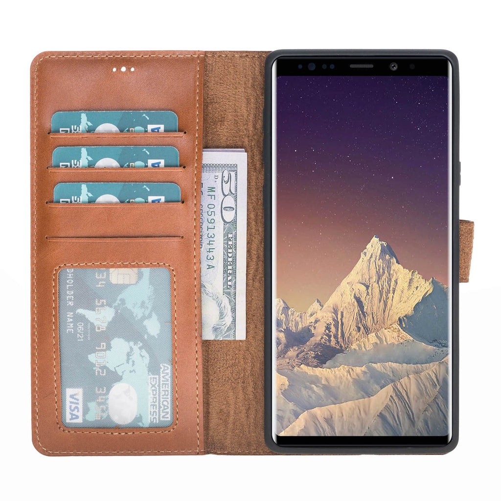 Samsung Galaxy Note 9 Russet Leather 2-in-1 Card Holder Wallet Case with S Pen - Hardiston - 2