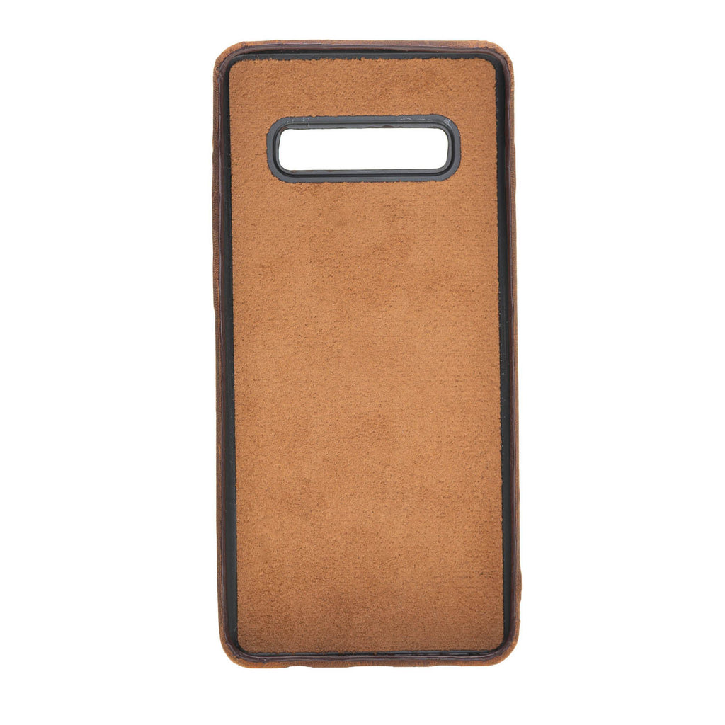 Samsung Galaxy S10 Brown Leather Snap-On Case with Card Holder - Hardiston - 4