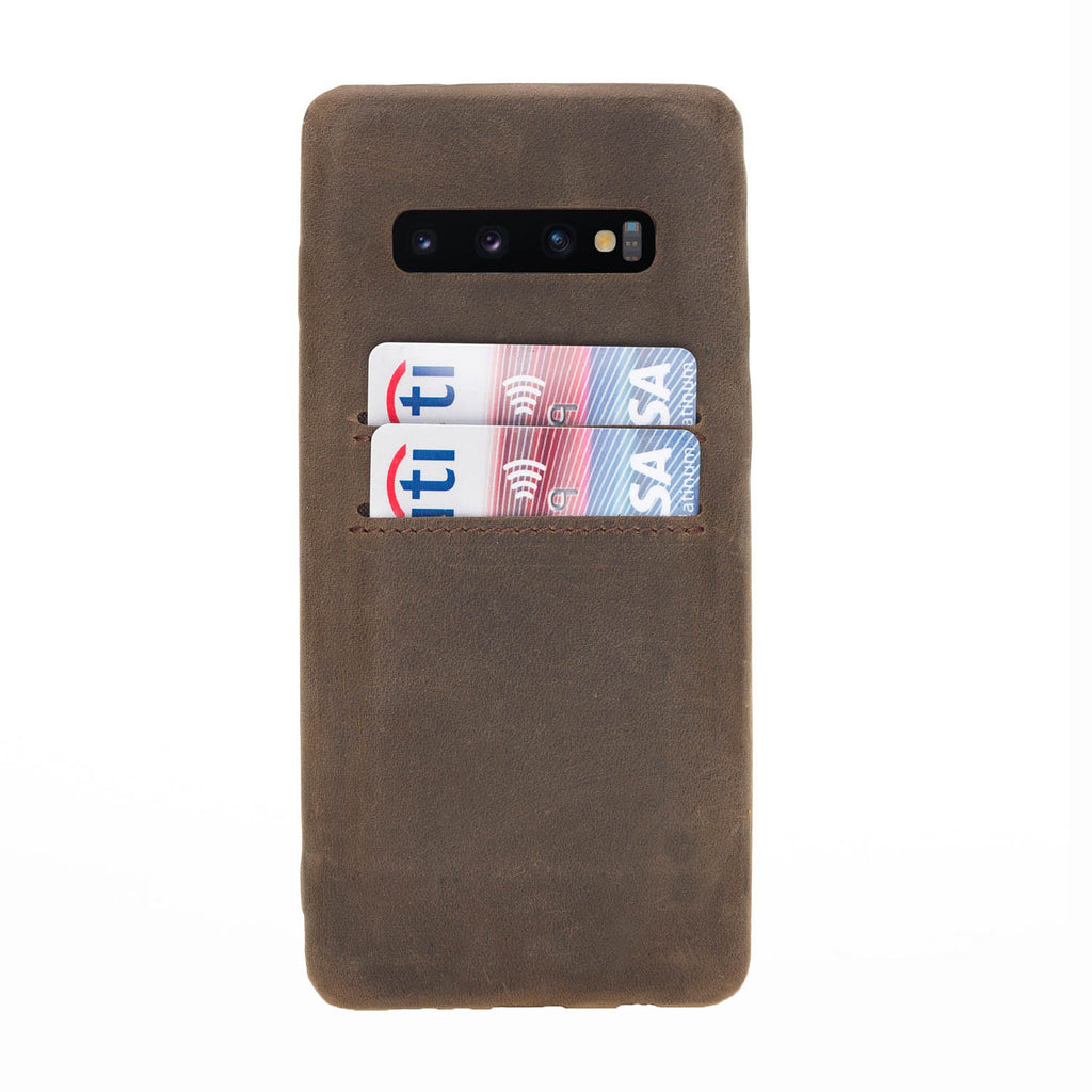Samsung Galaxy S10 Mocha Leather Snap-On Case with Card Holder - Hardiston - 1