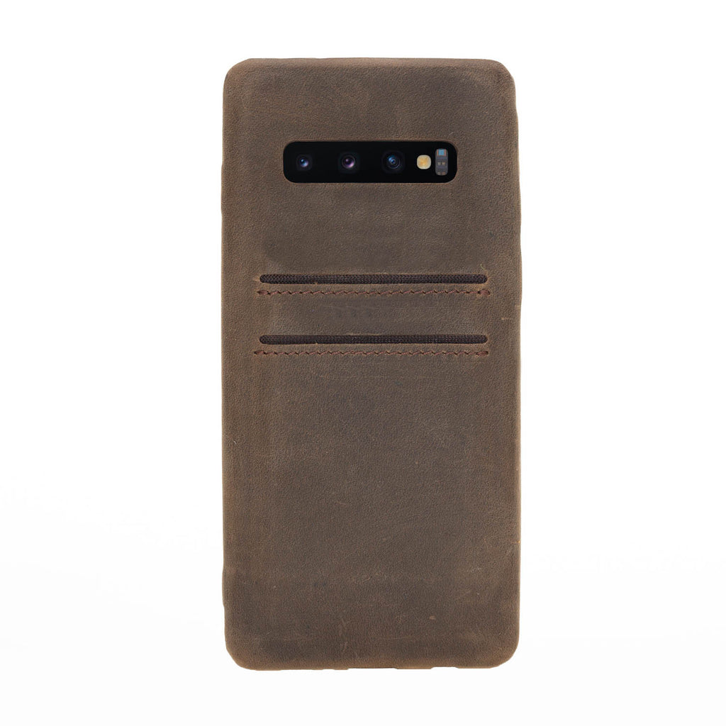 Samsung Galaxy S10 Mocha Leather Snap-On Case with Card Holder - Hardiston - 2