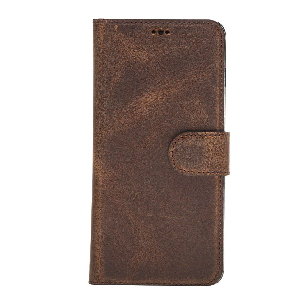 Samsung Galaxy S10+ Brown Leather 2-in-1 Wallet Case with Card Holder - Hardiston - 3
