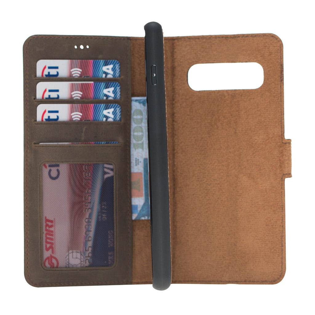 Samsung Galaxy S10+ Mocha Leather 2-in-1 Wallet Case with Card Holder - Hardiston - 3