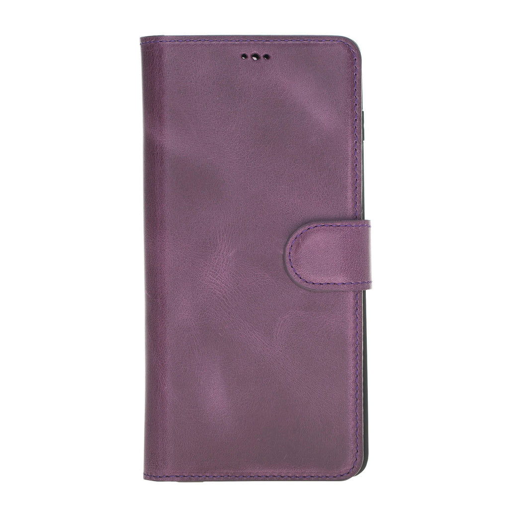 Samsung Galaxy S10+ Purple Leather 2-in-1 Wallet Case with Card Holder - Hardiston - 3