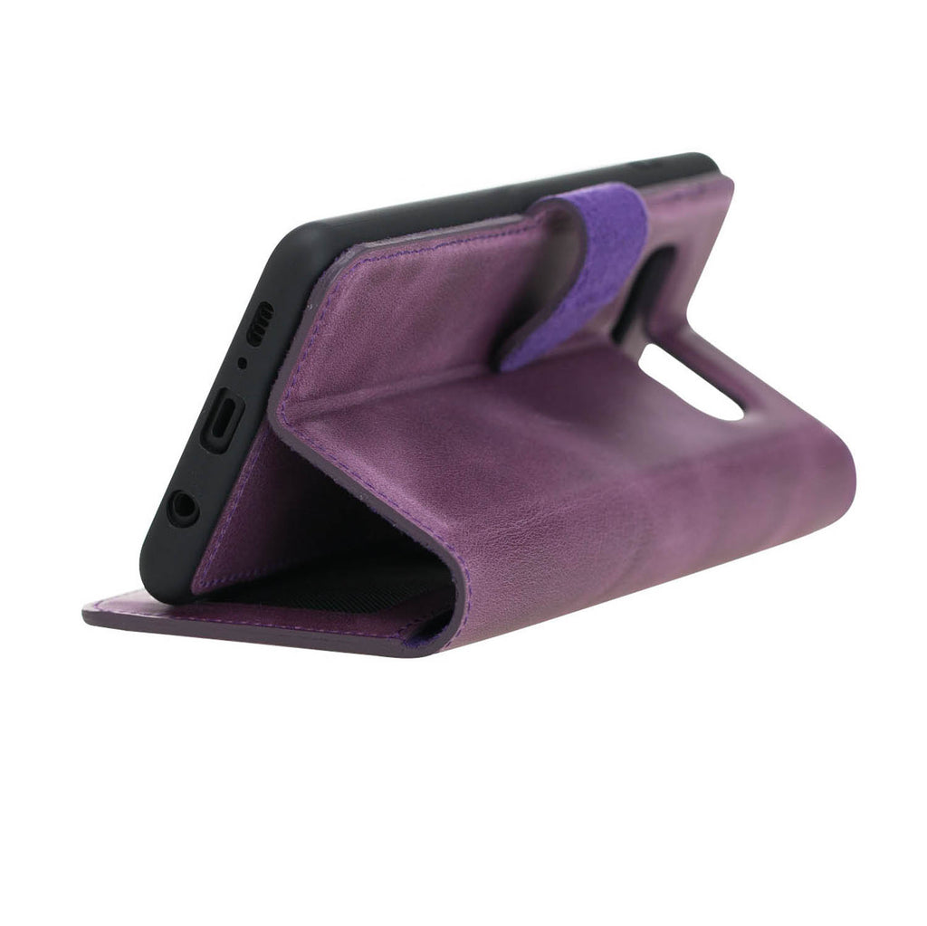 Samsung Galaxy S10+ Purple Leather 2-in-1 Wallet Case with Card Holder - Hardiston - 7